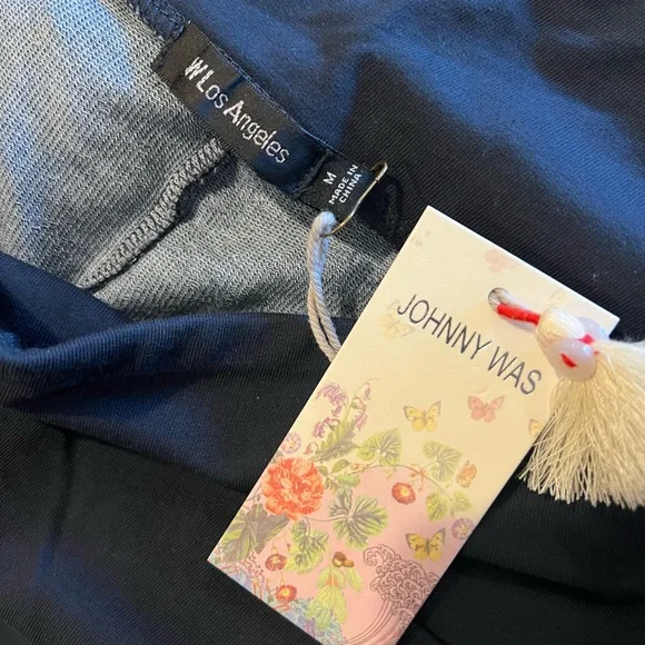 Johnny Was High Rise Flare Legging Navy Blue Roman Paisley NWT SIZE Medium - Picture 4 of 6